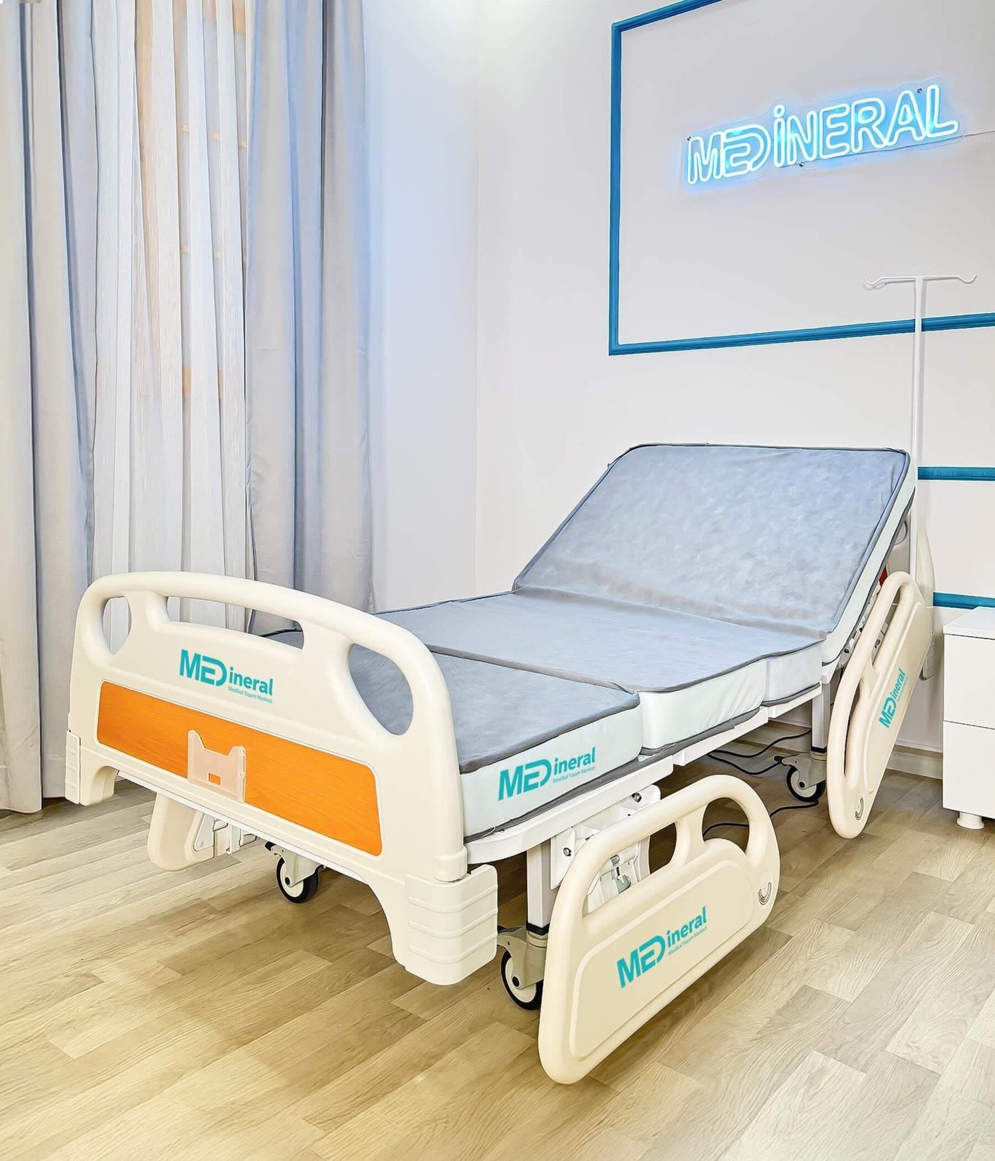 2 Motor Full Abs Hasta Karyolası + 15 Cm Antibakteriyel Visko Yatak + Alez