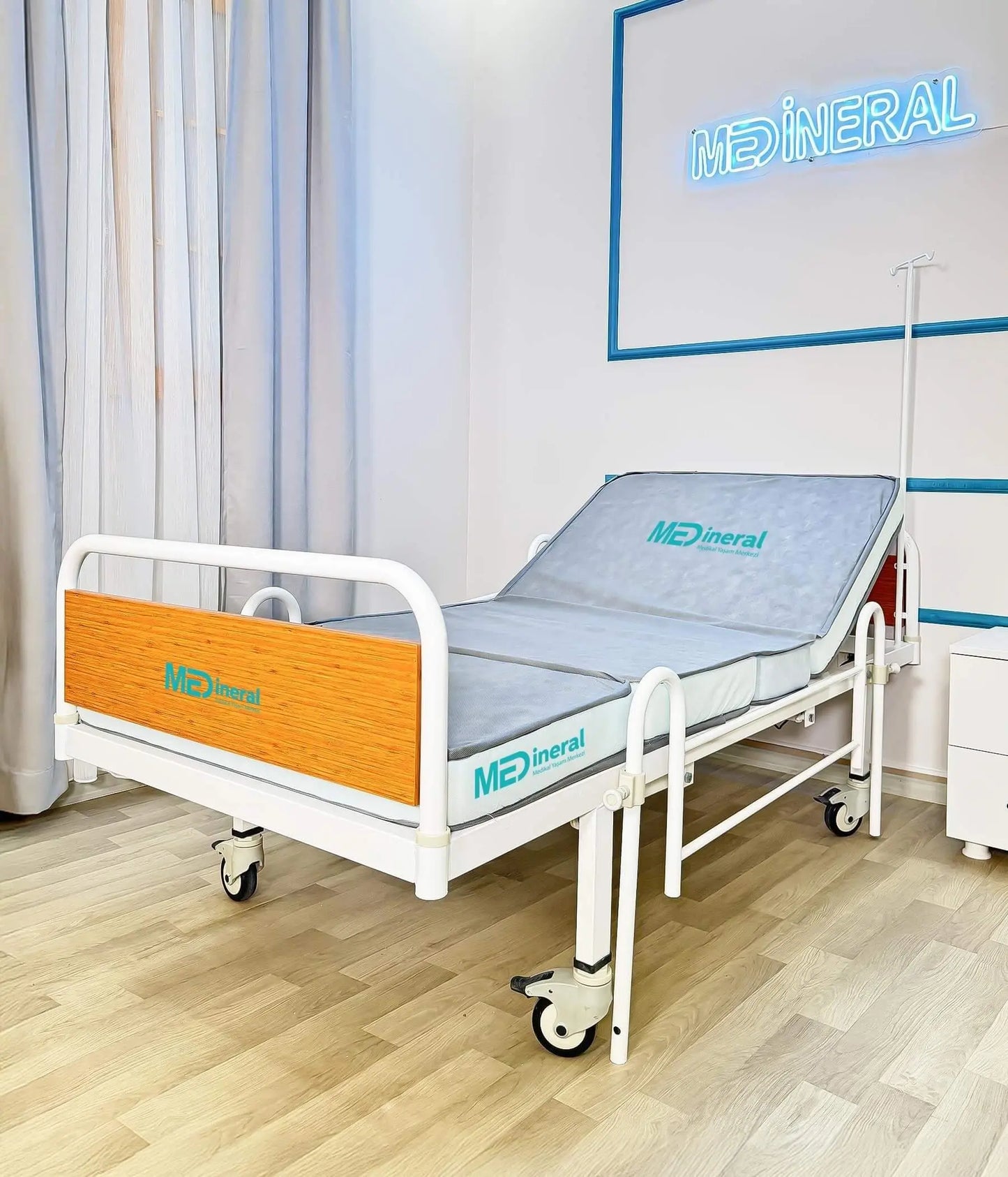 2 Motor Eko Hasta Karyolası + 15 Cm Antibakteriyel Visko Yatak + Alez