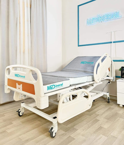 3 Motor Hasta Karyolası Full Abs Asansörlü + 15 Cm Antibakteriyel Visko Yatak + Alez