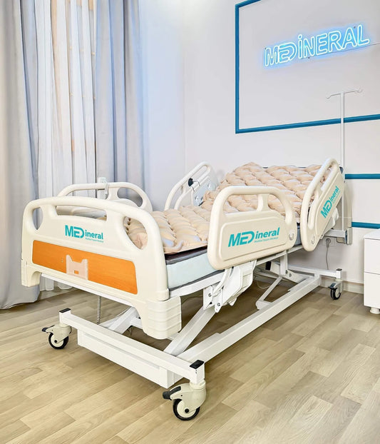 3 Motor Hasta Karyolası Full Abs Asansörlü + Baklava Tipi Havalı Yatak + Alez