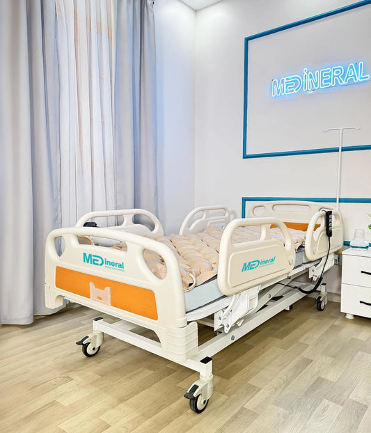4 Motor Hasta Karyolası Full Abs Asansörlü + Baklava Tipi Havalı Yatak + Alez