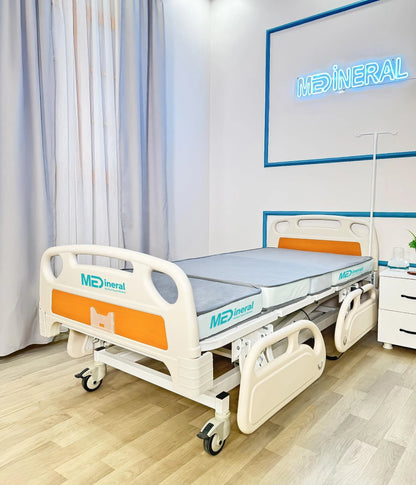 4 Motor Hasta Karyolası Full Abs Asansörlü + 15 Cm Antibakteriyel Visko Yatak + Alez